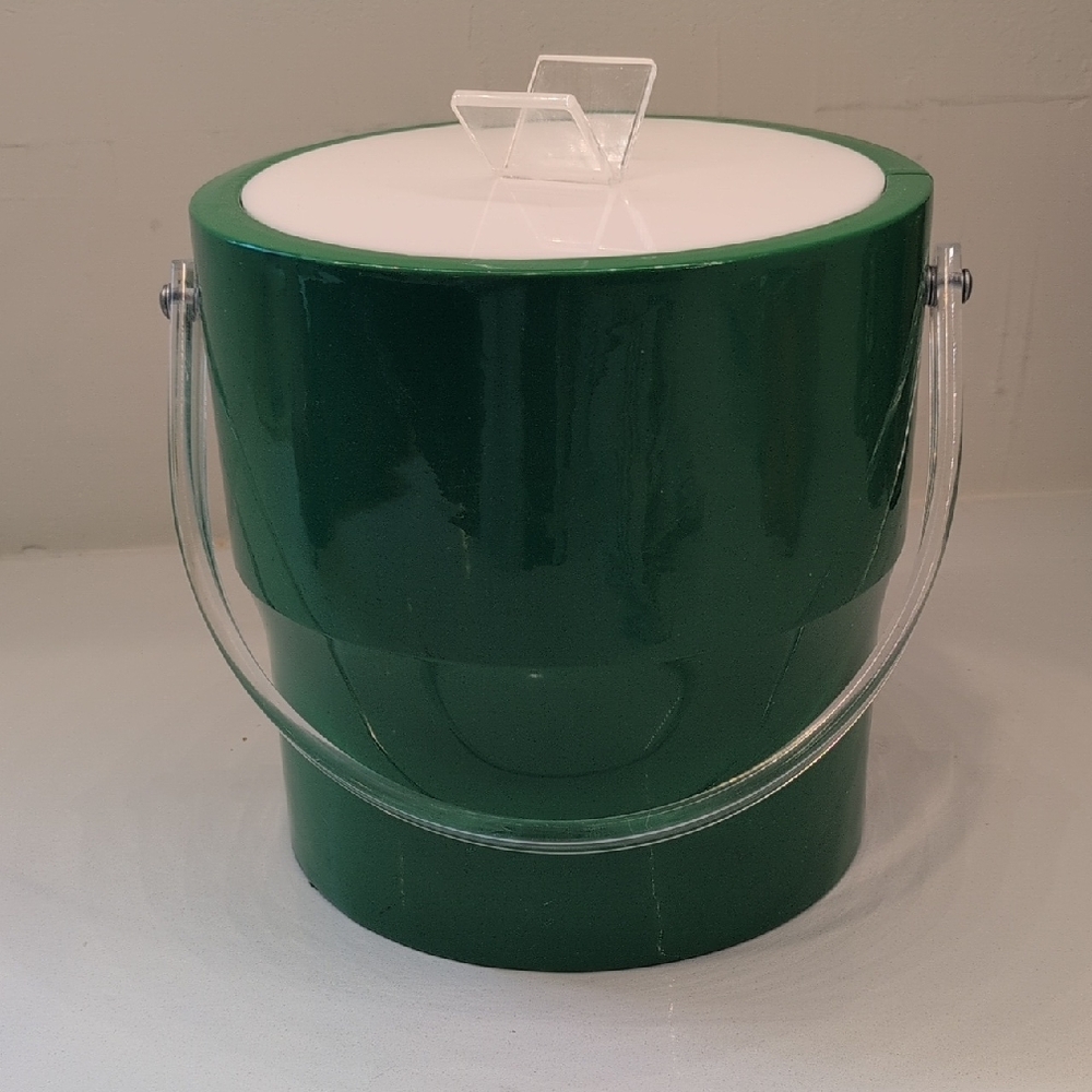 MCM Green Ice Bucket with Lucite Handles